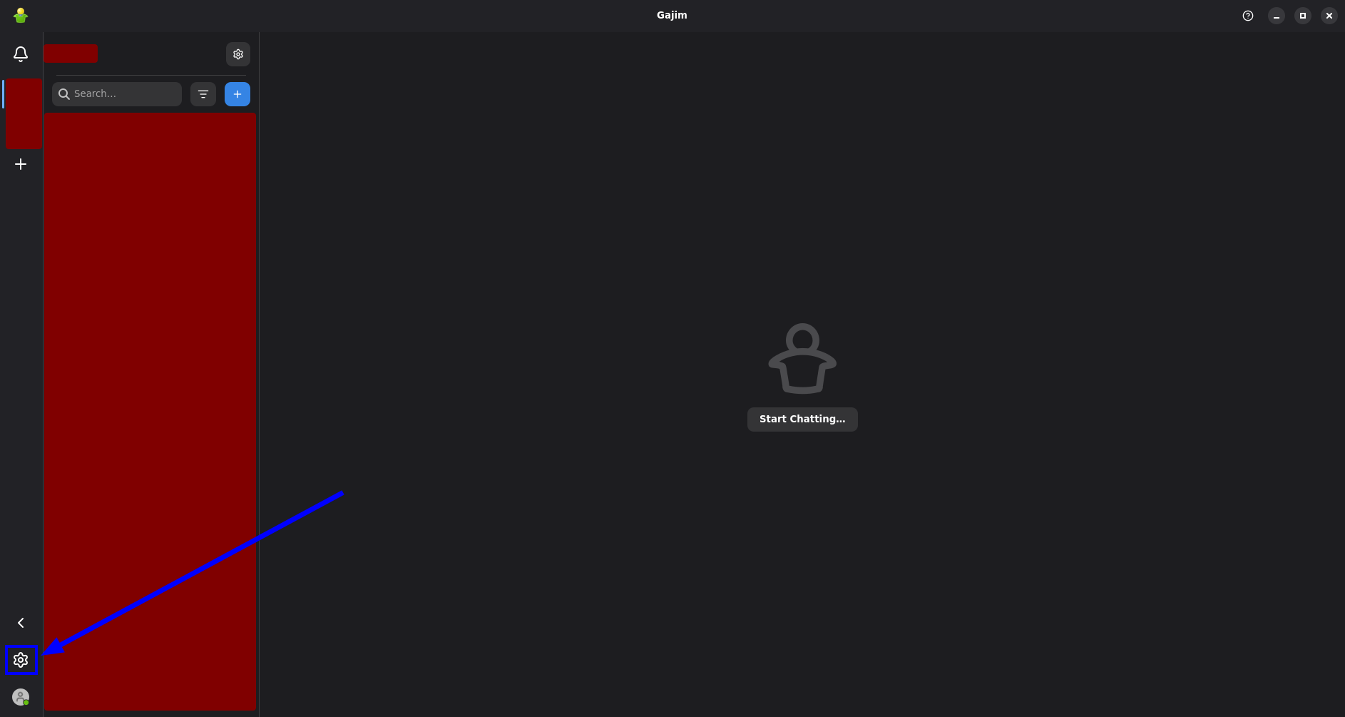 Entre nas configurações do Gajim