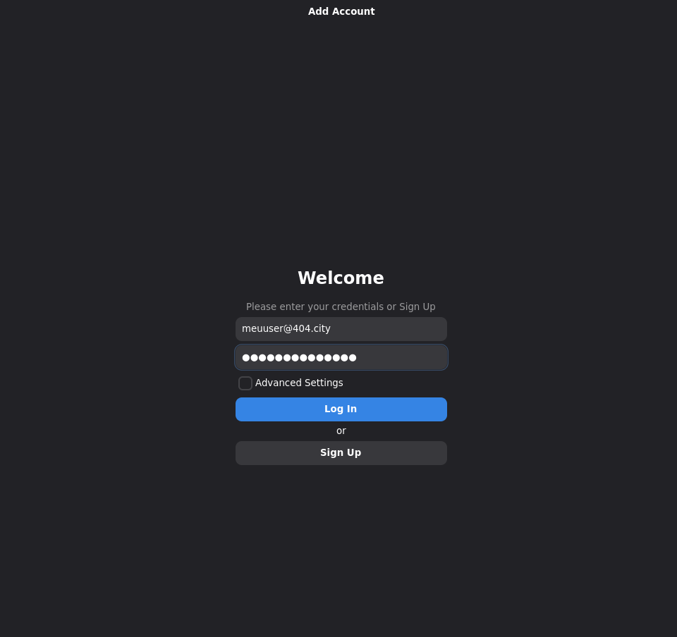 Logando na conta Jabber